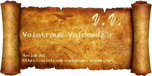 Veintraub Valdemár névjegykártya